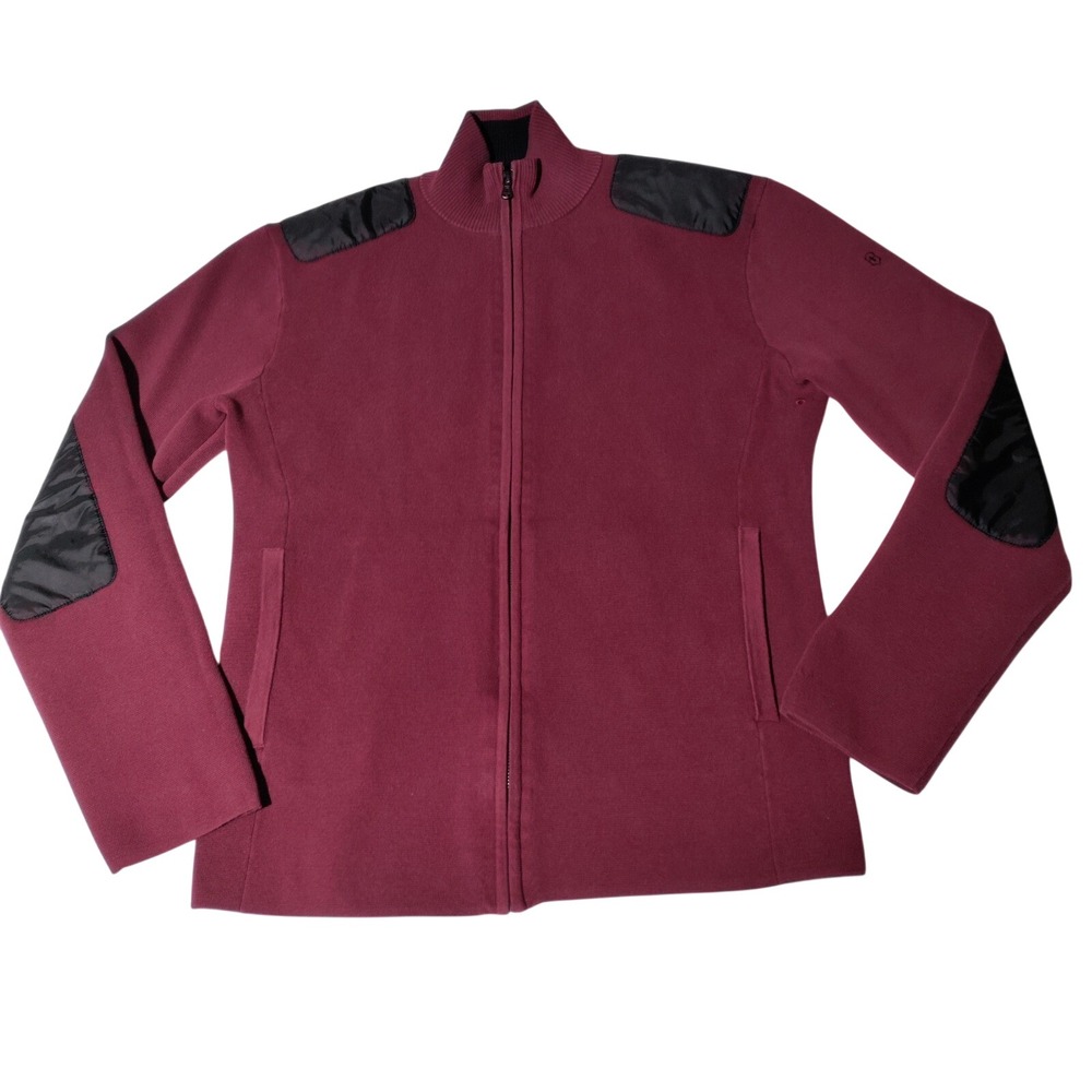 Victorinox Men's Burgundy Full Zip Fleece Jacket‎ with Black Trim Size M